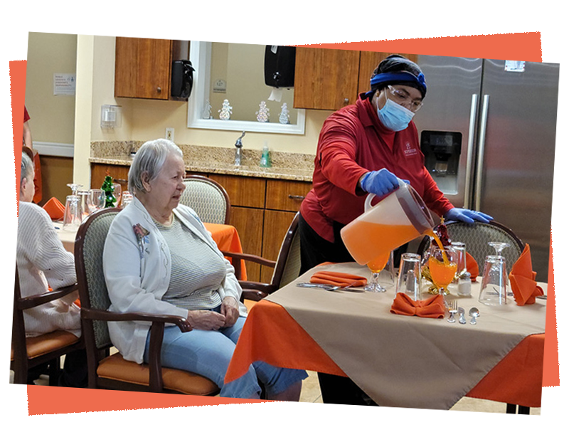 Porch with rocking chairs at Superior Residences of Cala Hills